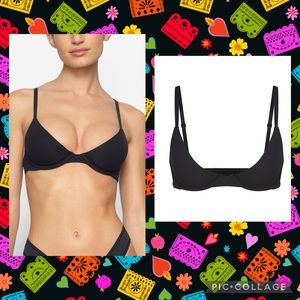 Skims Fits Everybody Scoop Plunge Bra Onyx New